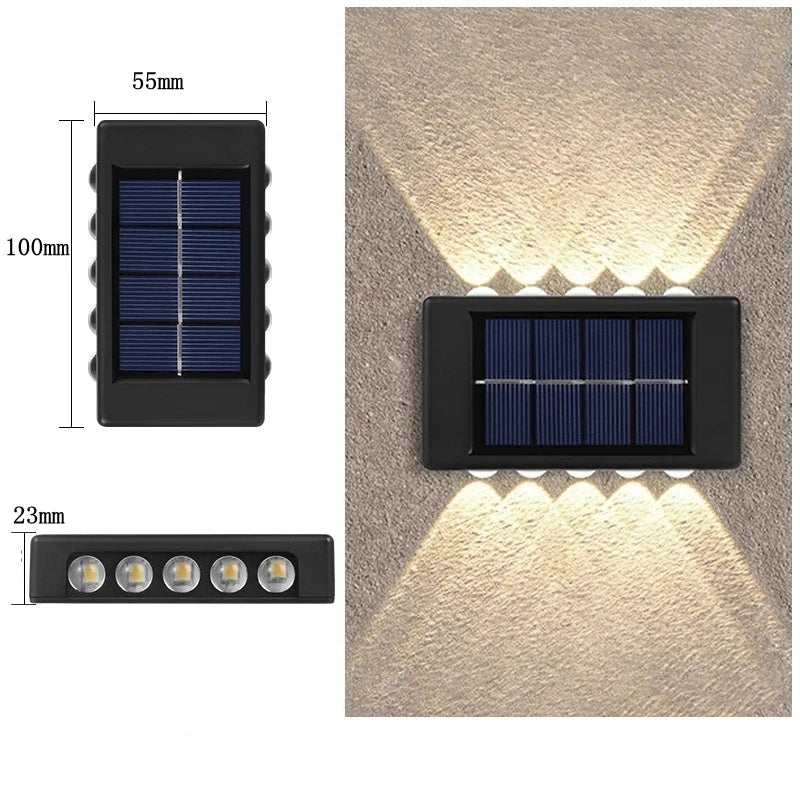 Solar-Wandleuchte nach oben und unten