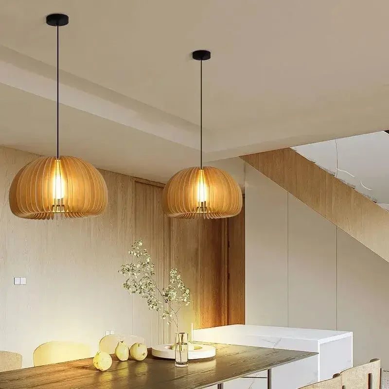 Holz LED Pendelleuchte