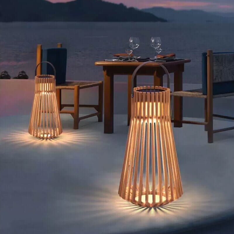 Waterproof teak outdoor light