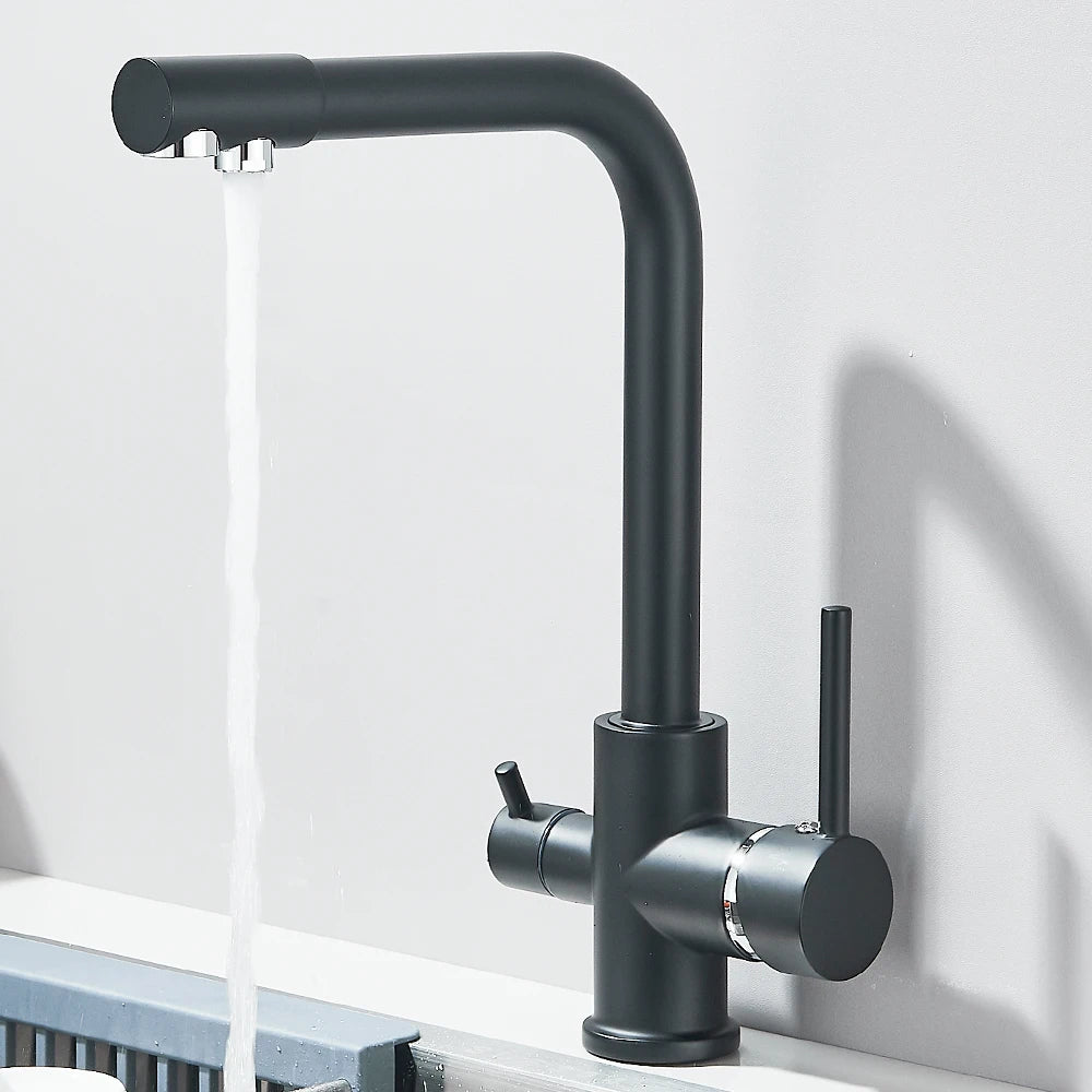 Küchenarmatur mit Doppelflussfilter und Trinkwasserauslass