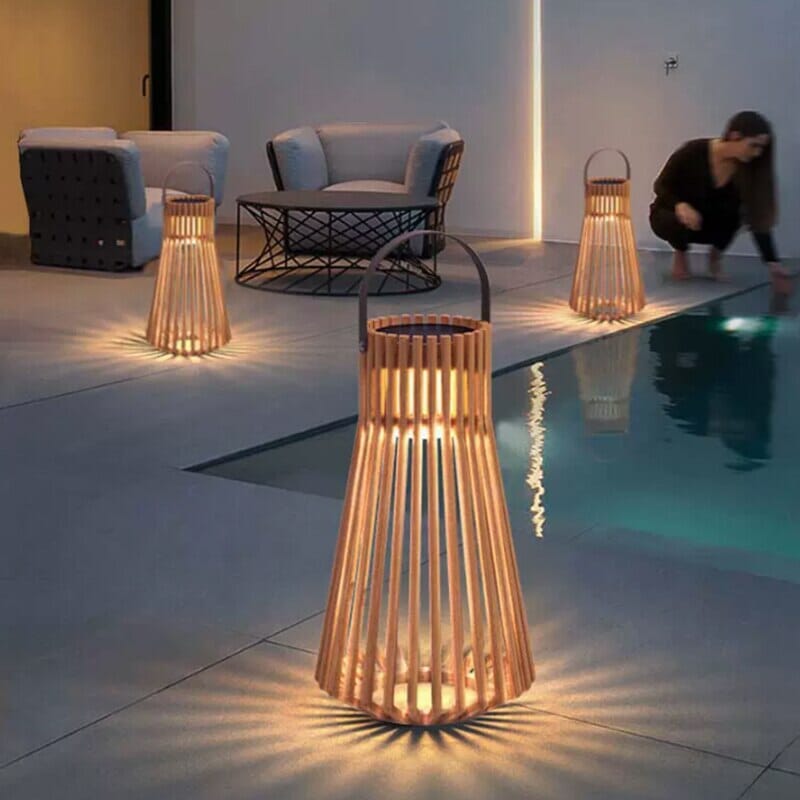 Waterproof teak outdoor light