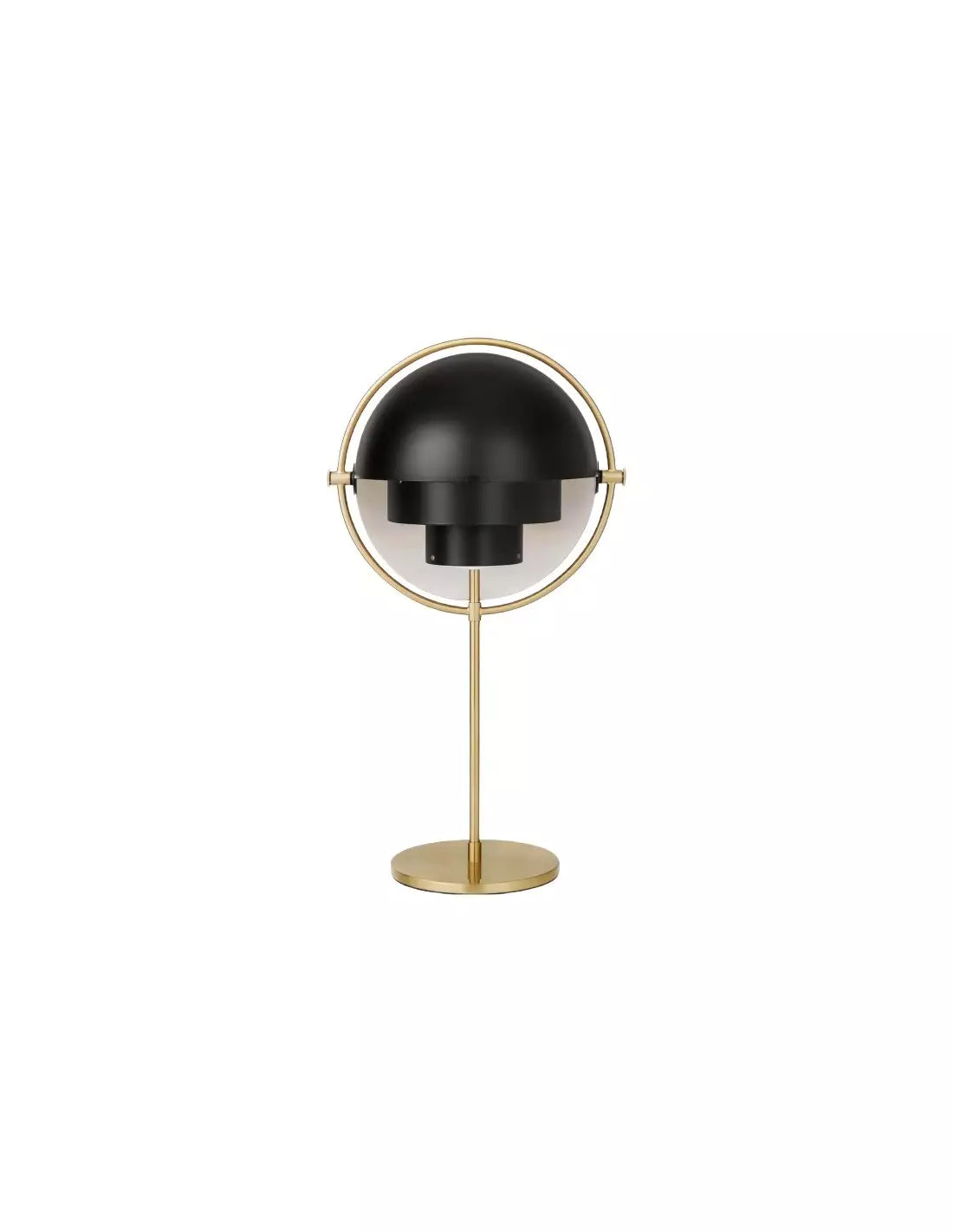 Moderne skulpturale Tischleuchte aus Metall mit verstellbarem Schirm für stilvolles Interior Design im Wohnzimmer