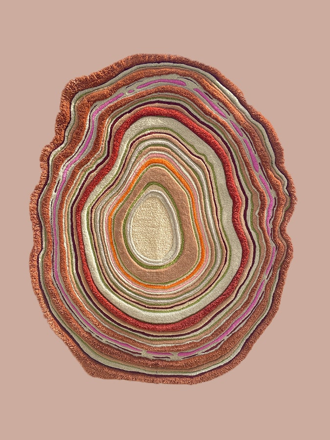 Teppich Wohnzimmer 200x300 aus Wolle in Beige, moderner flauschiger Hochflorteppich für elegante Wohnräume