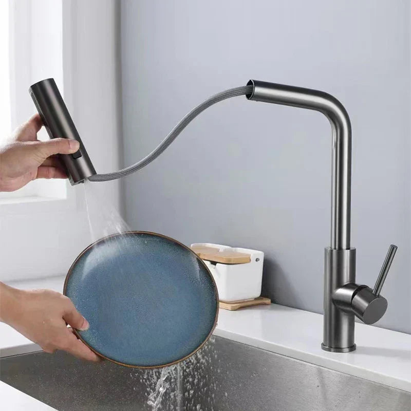 Modern kitchen faucet with pull-out spray head