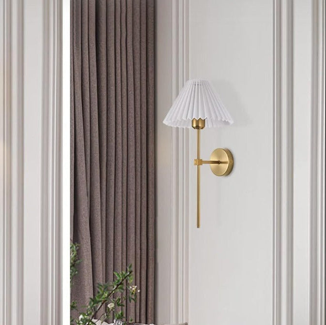 Wandleuchte Leinen Bronze