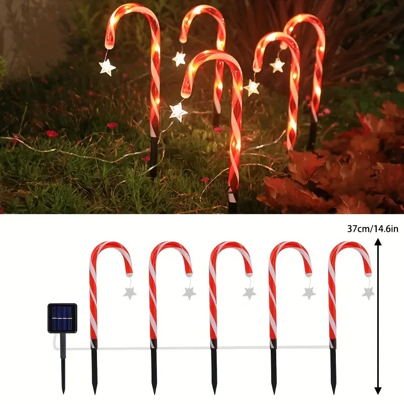 Weihnachts Solar Candy Cane Lichter