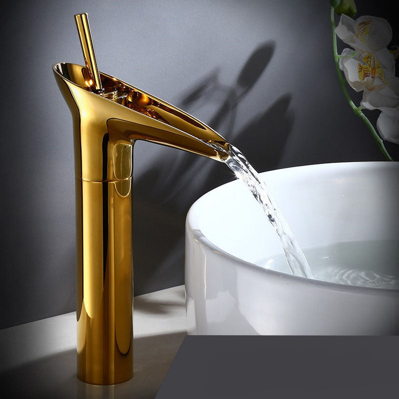 Antique brass faucet in vintage retro style