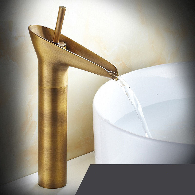 Antique brass faucet in vintage retro style