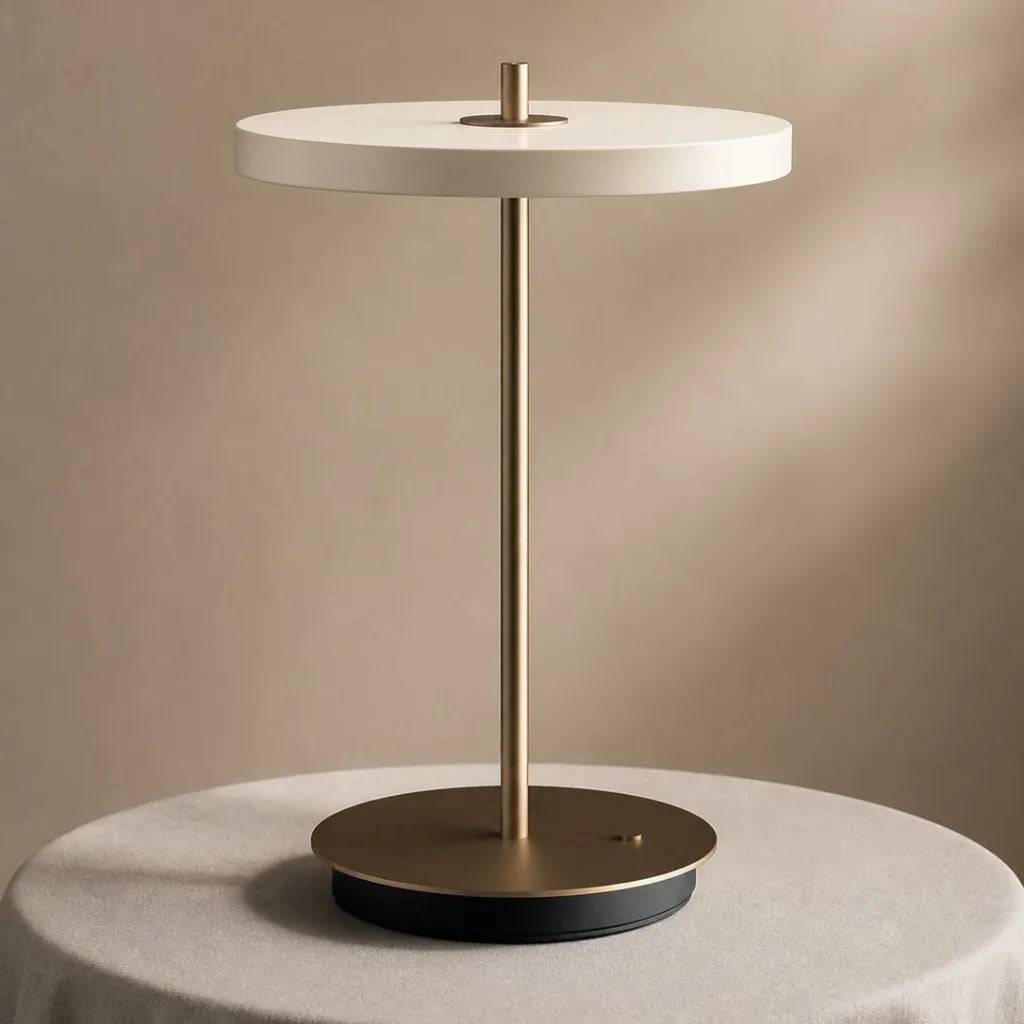 Avelune Industrielle Tischleuchte aus Metall und Acryl mit LED-Beleuchtung