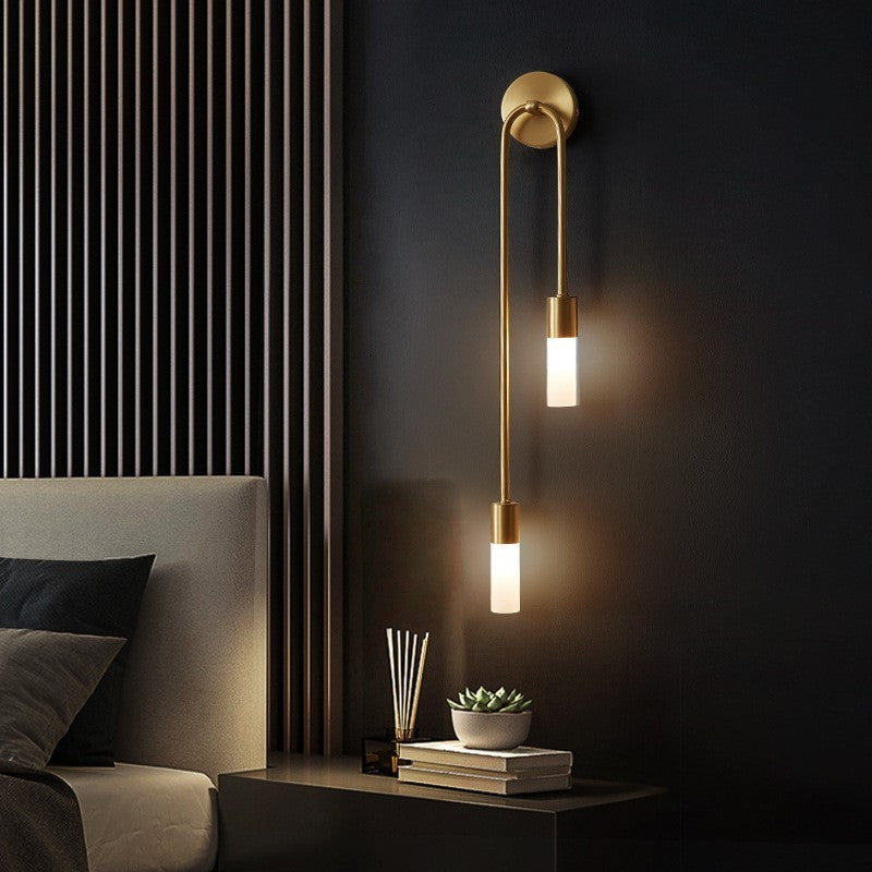 Moderne LED-Wandleuchte Gold Dual-Stab-Aster Selection
