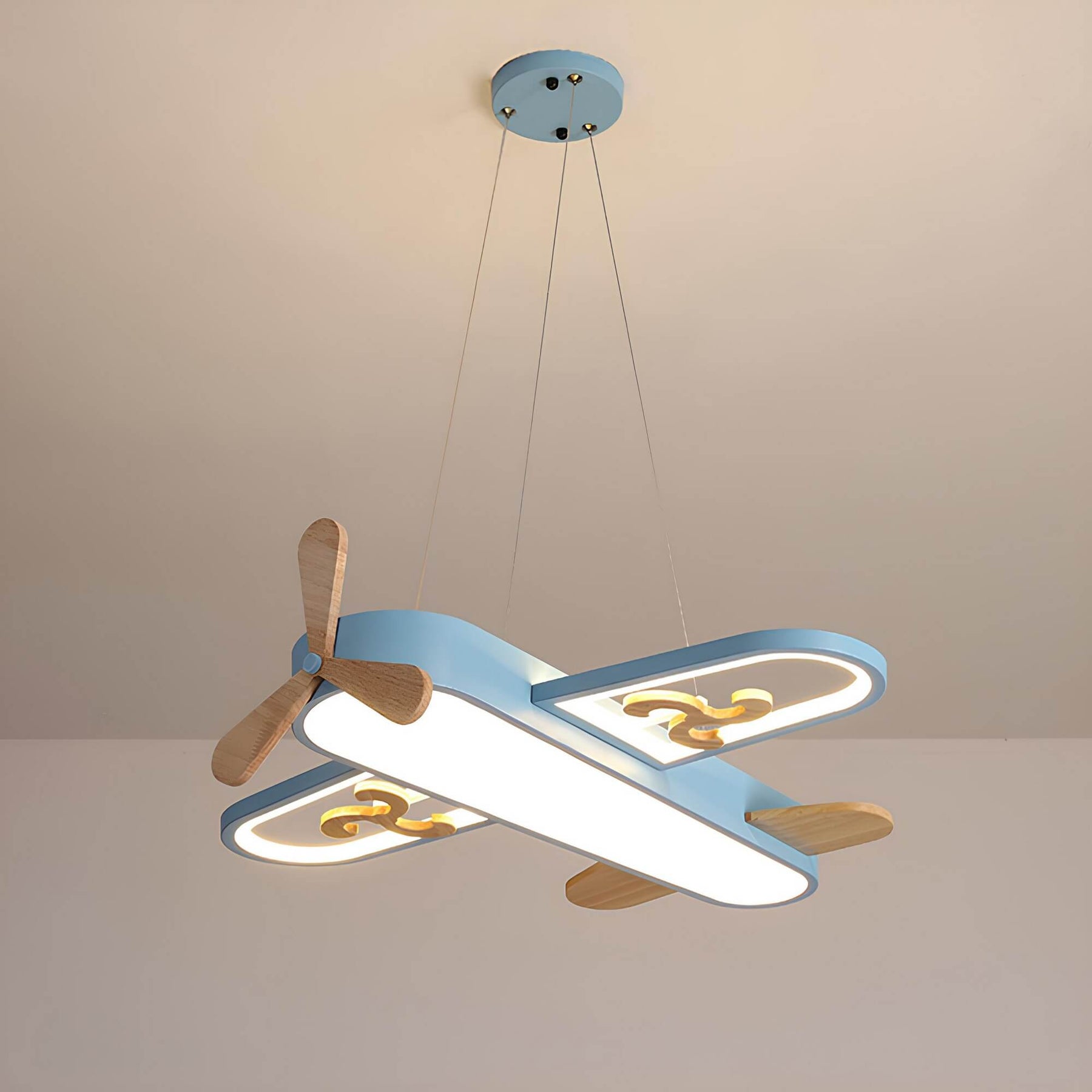 Charming airplane-shaped LED pendant light for children