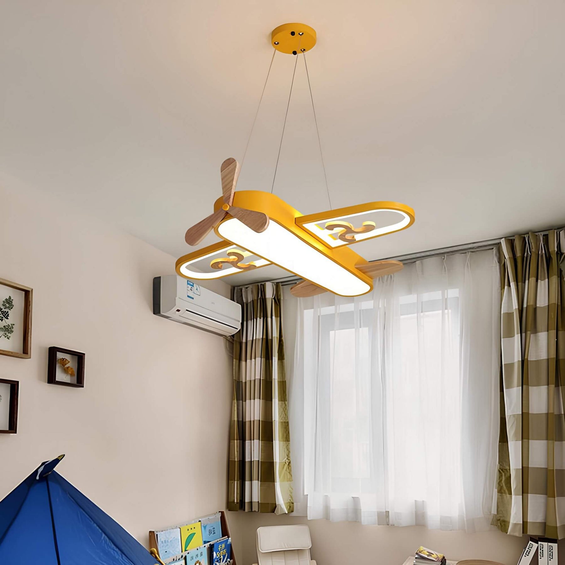 Charming airplane-shaped LED pendant light for children