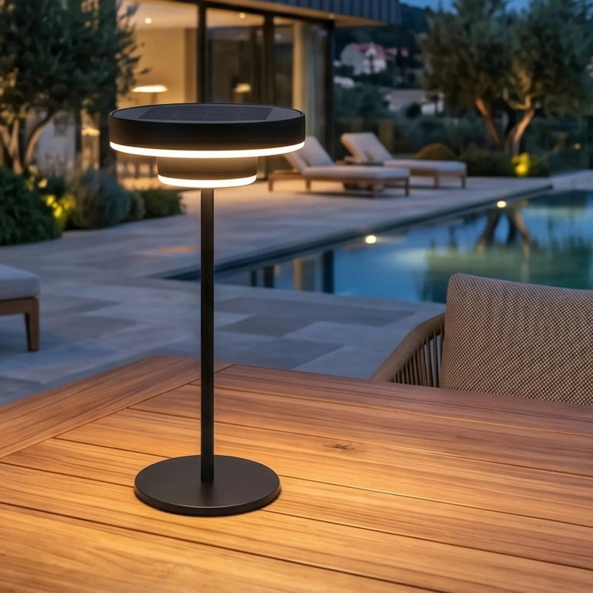 Lissera Minimalistisch Metall Solar-Tischleuchte