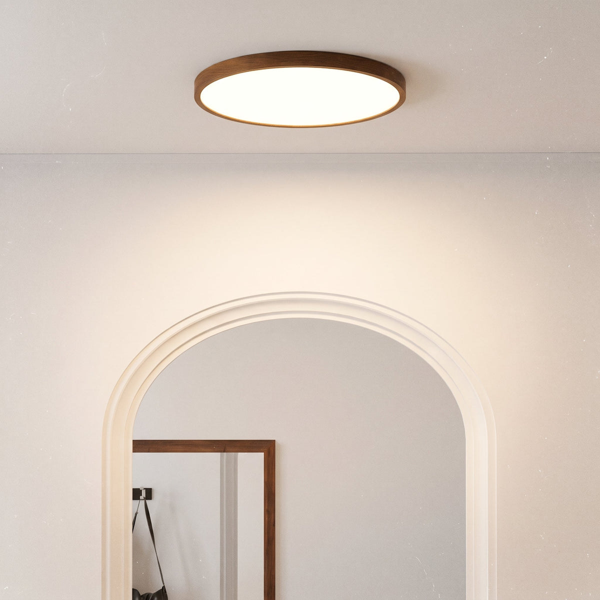 Saverno Minimalistisch Holzoptik Deckenleuchte