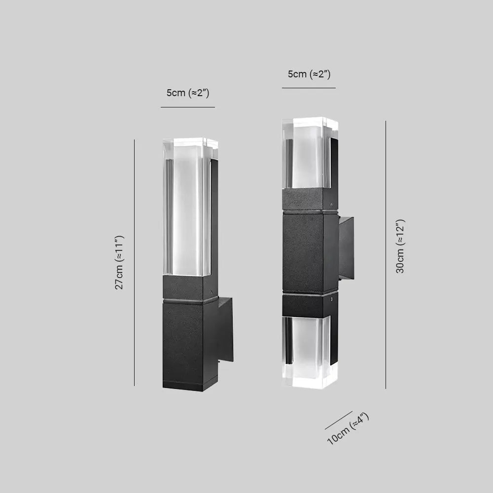 Up-Down Sensor Wandleuchte Schwarz