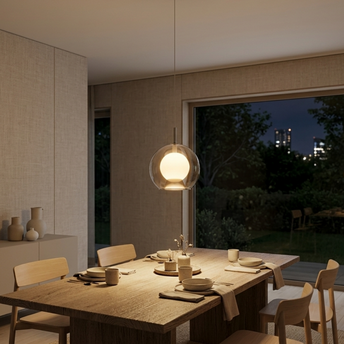 Oriventa Minimalistisch Glas Pendelleuchte