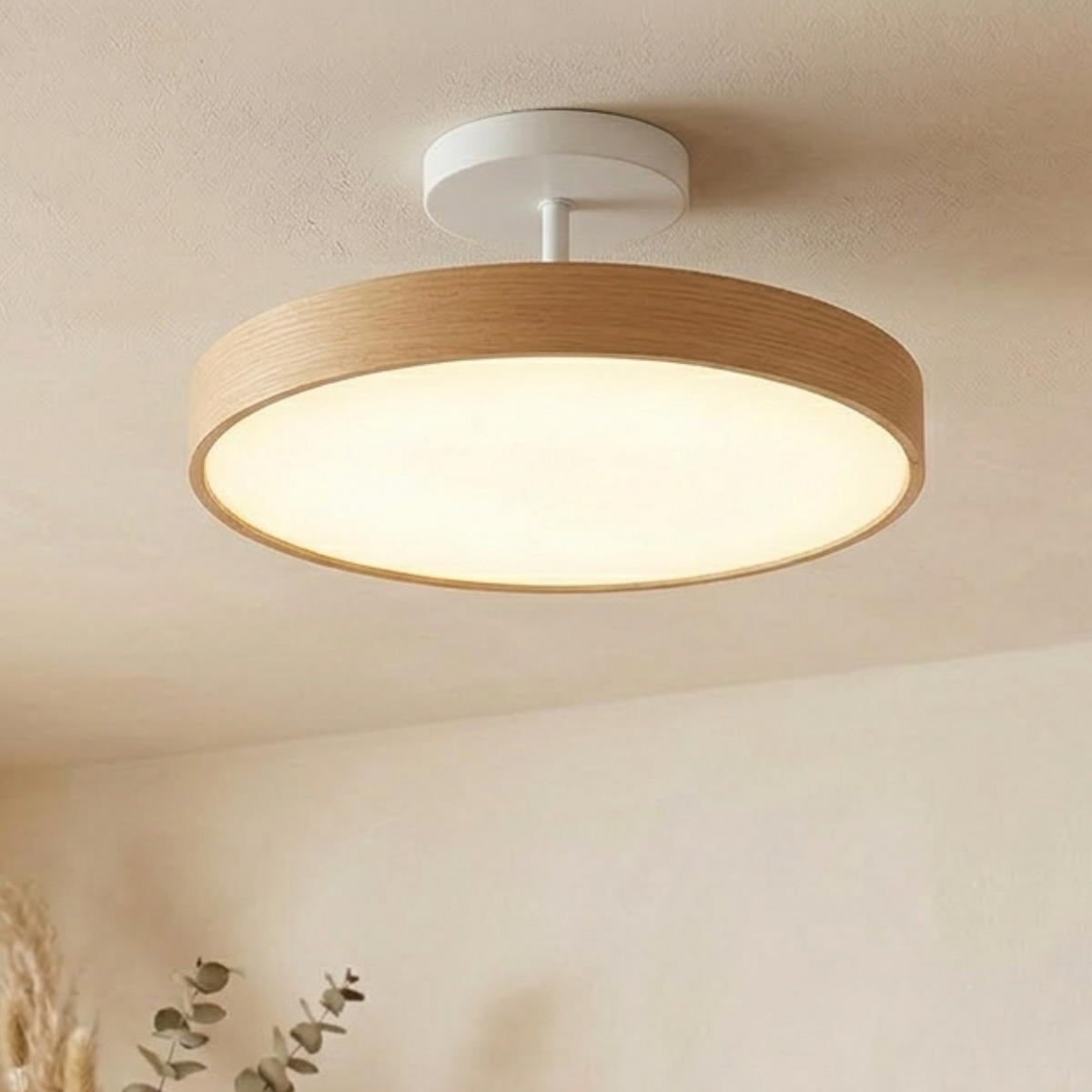 Talvara Minimalistisch Holzoptik Deckenleuchte