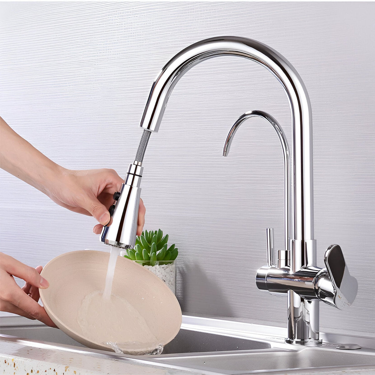 Dorvessa Moderne Messing 3-Wege-Küchenarmatur