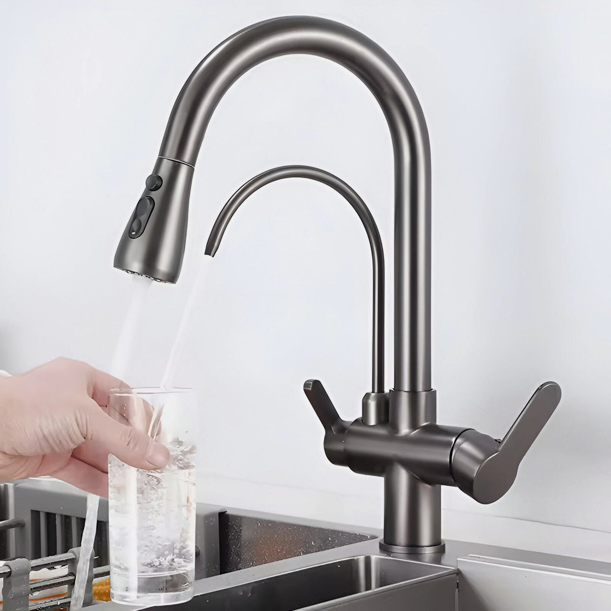 Dorvessa Moderne Messing 3-Wege-Küchenarmatur