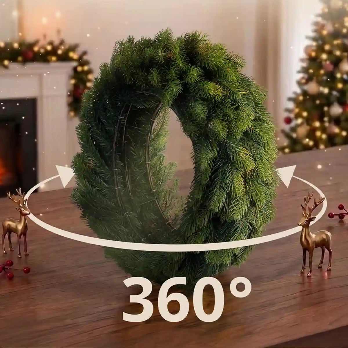 Marvessa Natürlich PE Doppelseitiger Weihnachtskranz