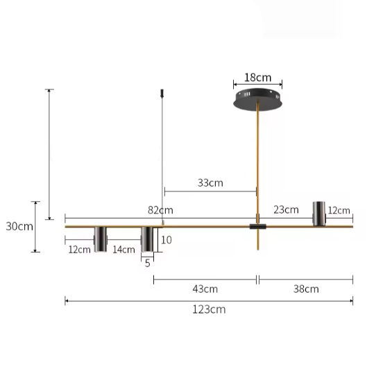 Aster Maison | Mehrflammige decken pendelleuchte