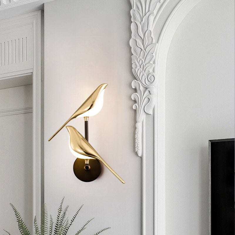 Skandinavische Wandleuchte – Elegantes Vogeldesign mit warmem LED-Licht-Aster Selection