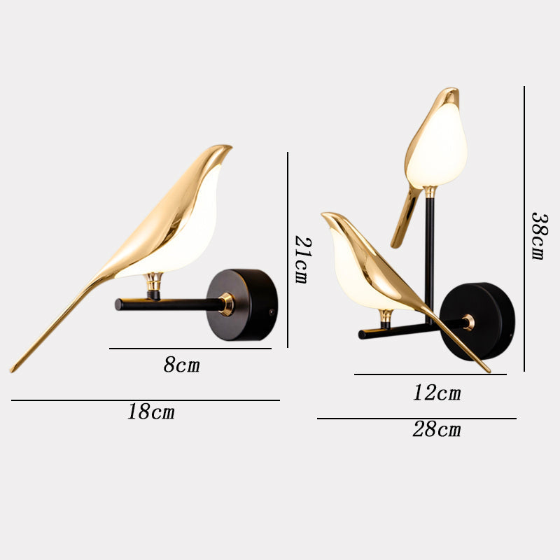 Skandinavische Wandleuchte – Elegantes Vogeldesign mit warmem LED-Licht-Aster Selection