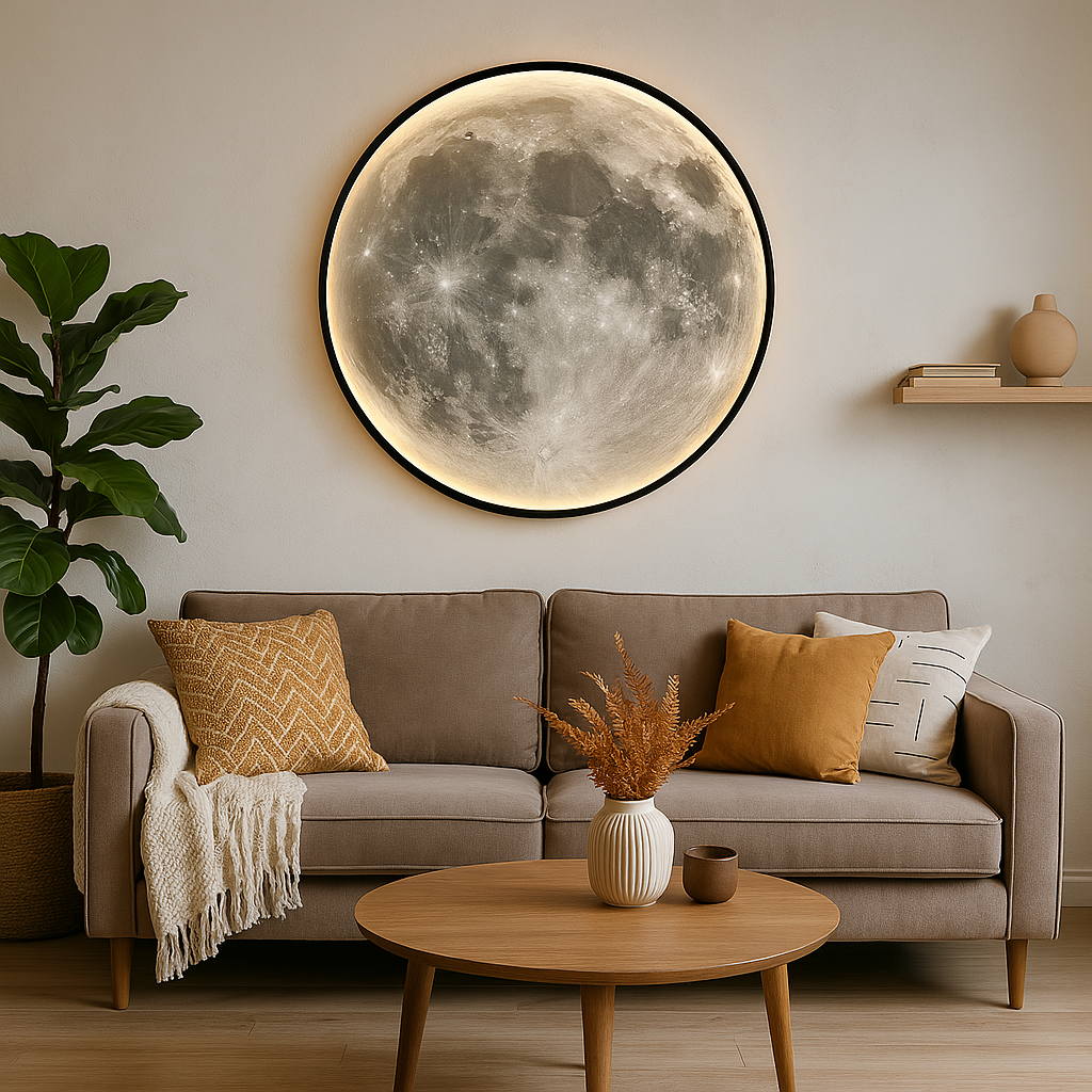Moderne Mond-Wandleuchte