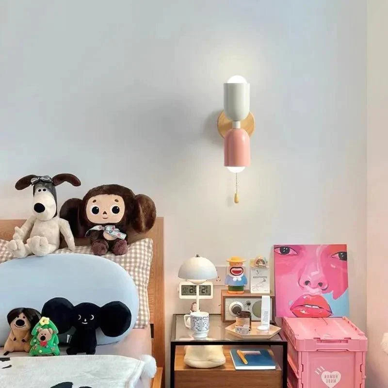 Doppelkopf Wandlampe Holz-Aster Selection