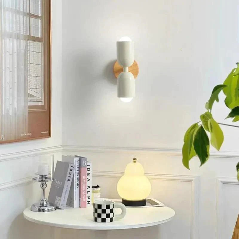 Doppelkopf Wandlampe Holz-Aster Selection