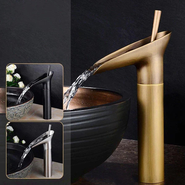 Antique brass faucet in vintage retro style