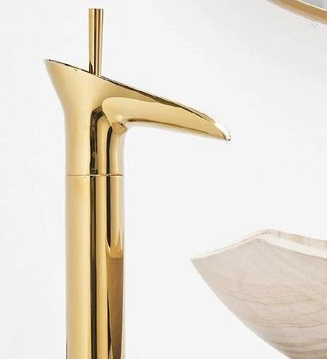 Antique brass faucet in vintage retro style
