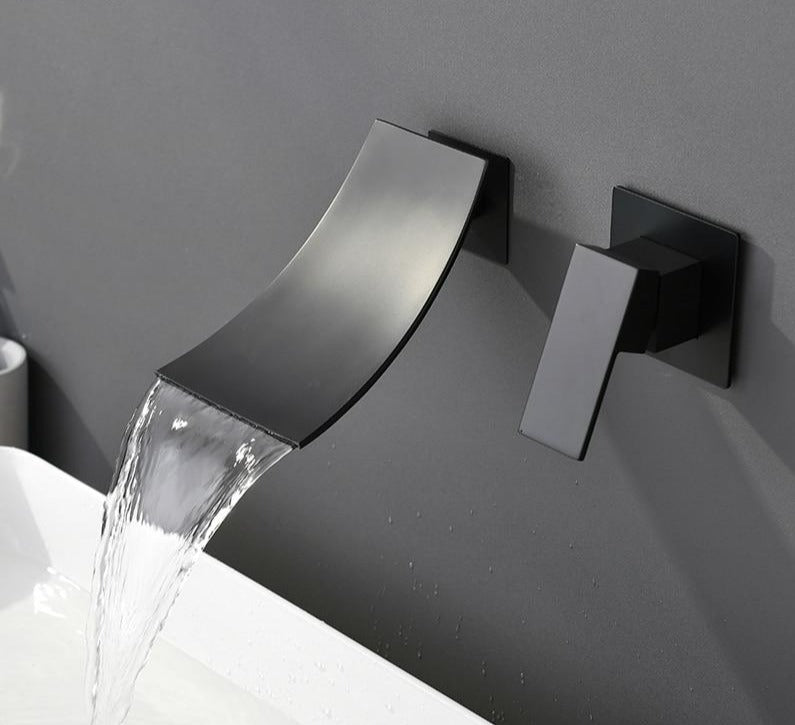 Elegant waterfall faucet with curved design