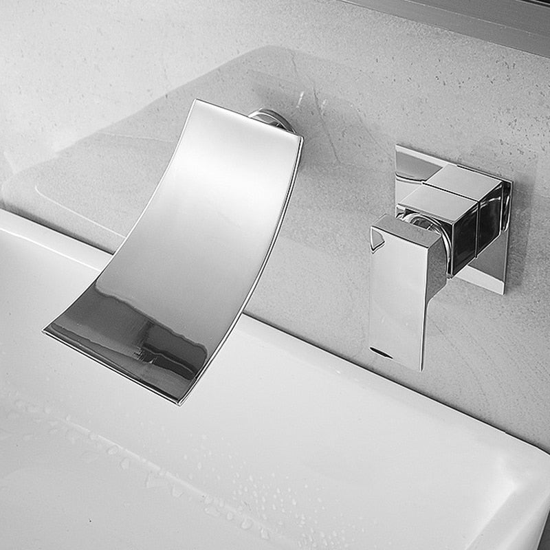 Elegant waterfall faucet with curved design