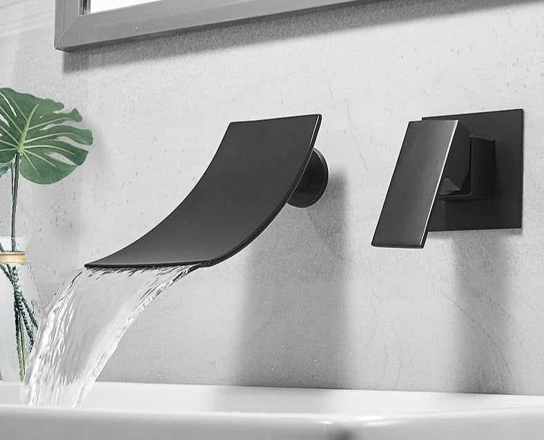 Elegant waterfall faucet with curved design
