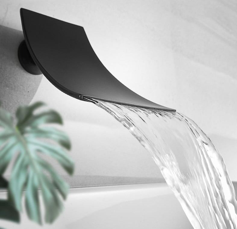 Elegant waterfall faucet with curved design