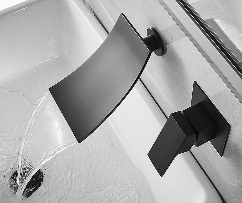 Elegant waterfall faucet with curved design