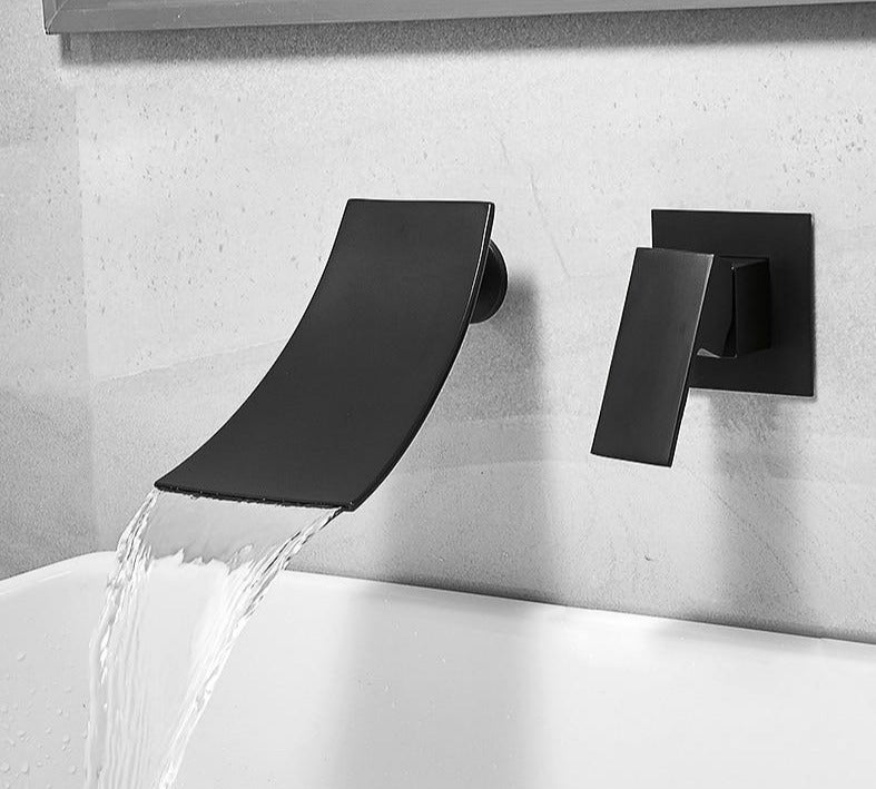 Elegant waterfall faucet with curved design