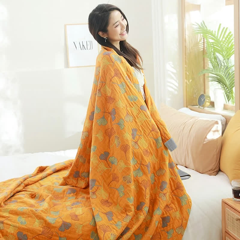 Ginkgo-Blatt Reversible Baumwollquilt