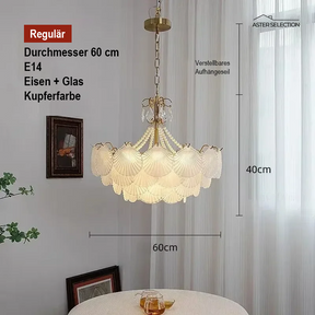Muschelglas LED Kronleuchter