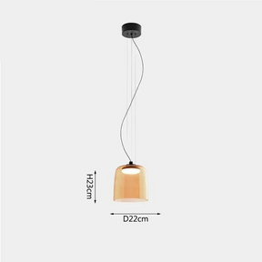 Farbglas LED Pendelleuchte