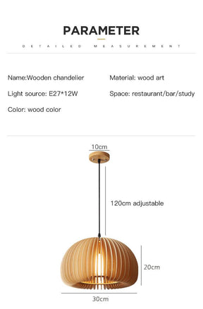 Nordische Holz-Deckenlampe