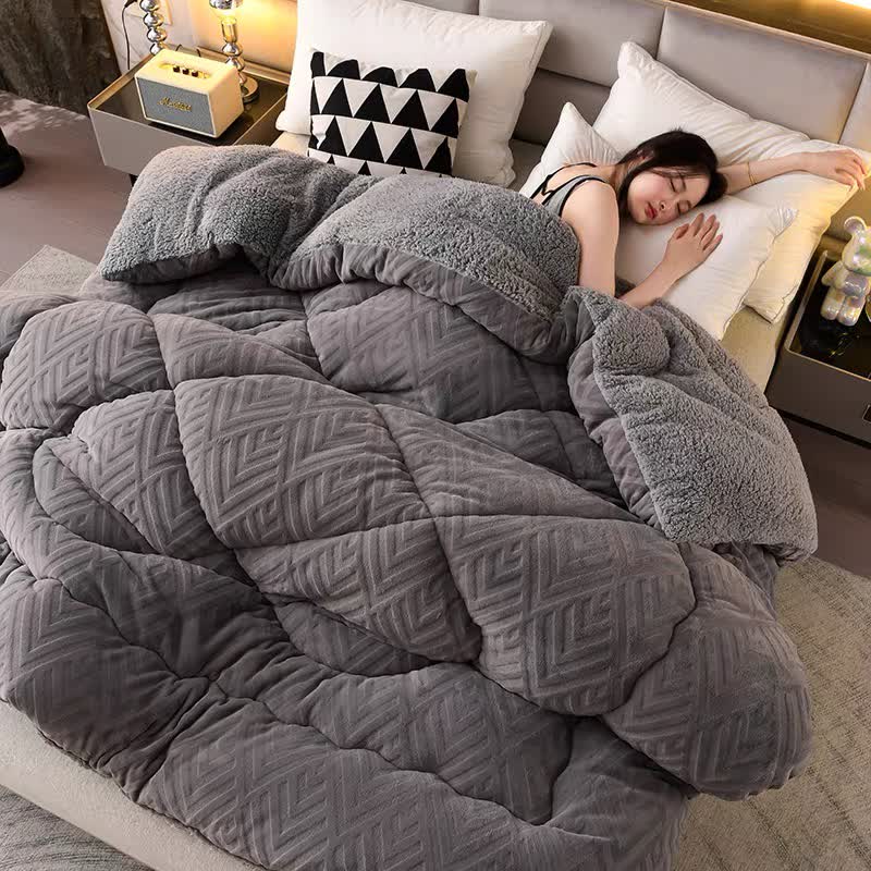 Heavy Sherpa Blanket with Quilt Layer