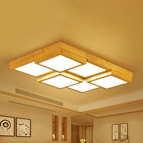 Natürliche Holz-LED-Deckenlampe