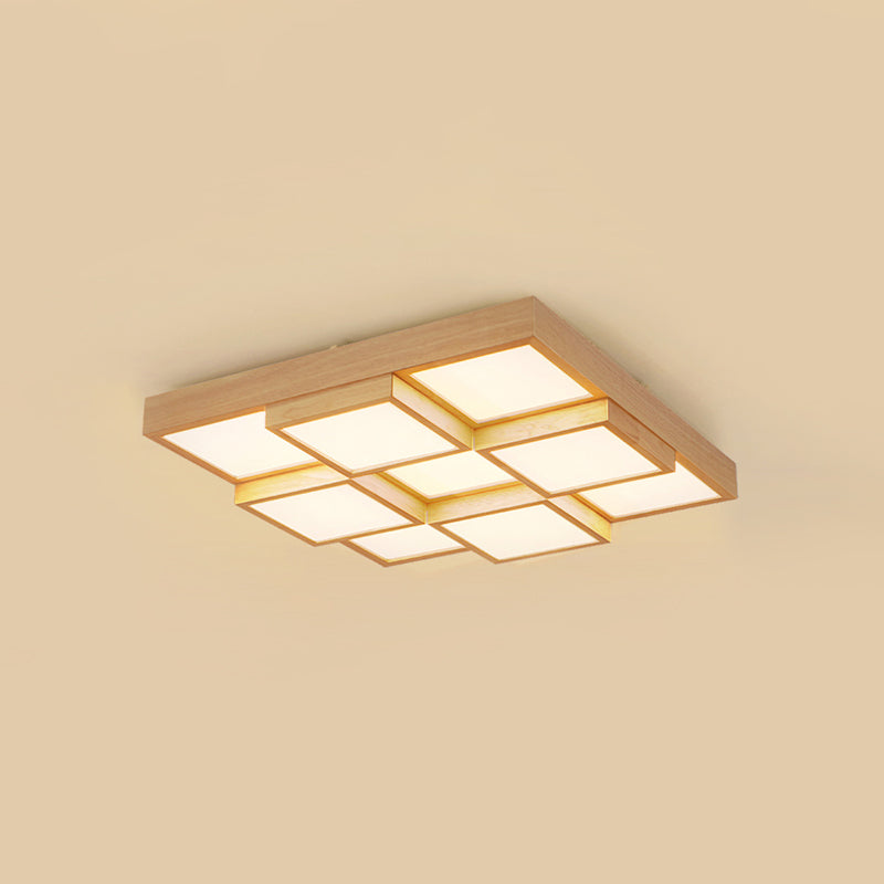 LED-plafondlamp van natuurlijk hout