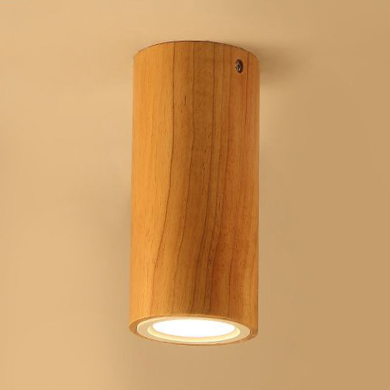 Aziatische houten cilinderlamp