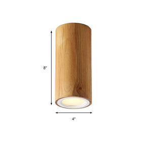 Aziatische houten cilinderlamp