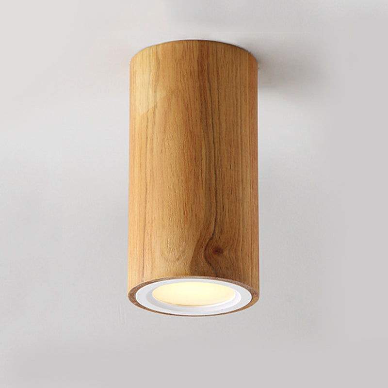 Aziatische houten cilinderlamp