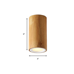 Aziatische houten cilinderlamp