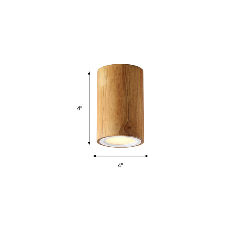 Aziatische houten cilinderlamp